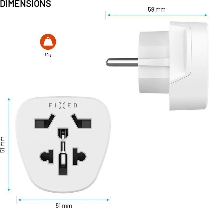 Productafbeelding Fixed EU Adapter, wit