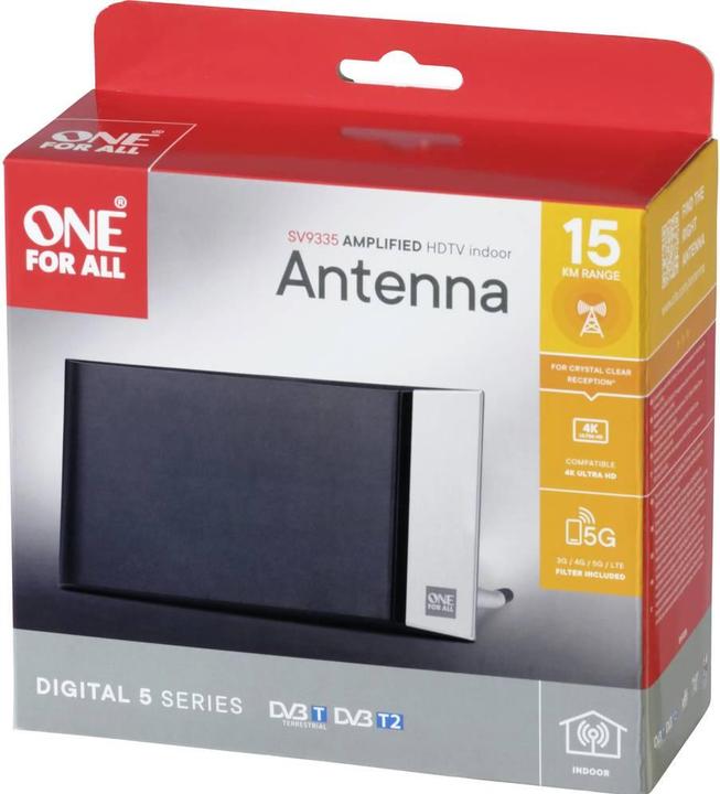 Immagine prodotto One for All Antenna DVB-T2 Alu EDGE 5G (Antenna piatta, 42 dB, DVB-T / -T2)