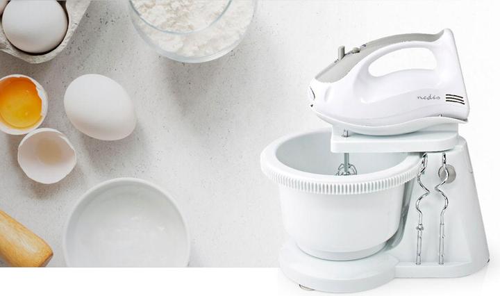 Immagine prodotto Nedis Impastatrice manuale 200 W 5 impostazioni di velocità funzione turbo ciotola girevole / 2 ganci per (200 W)