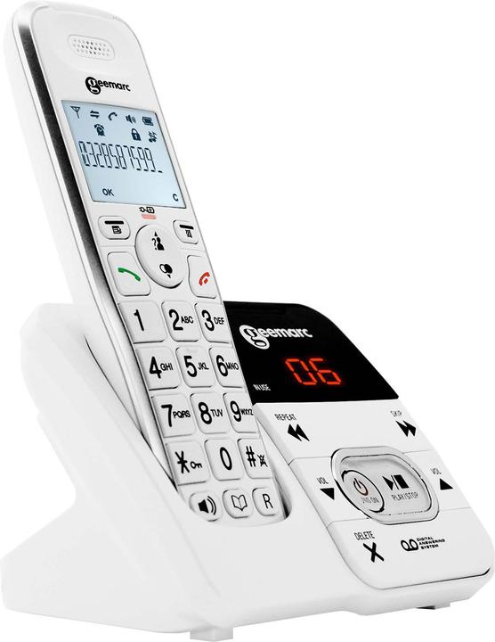 Produktbild Geemarc AMPLIDECT 295 Schnurloses Seniorentelefon Anrufbeantworter Beleuchtetes Display Weiss
