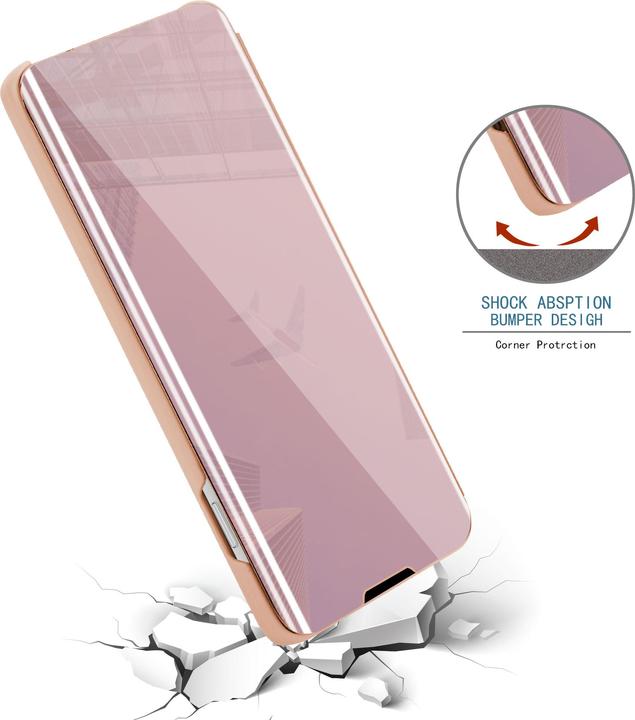 Actual product image Cadorabo Book Smart View Mirror Cover (Apple iPhone 12, Realme 12 Pro+)