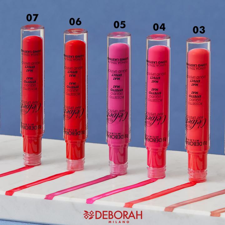 Actual product image Deborah Milano Fluid Velvet Mat Lipstick Dark Red (14)