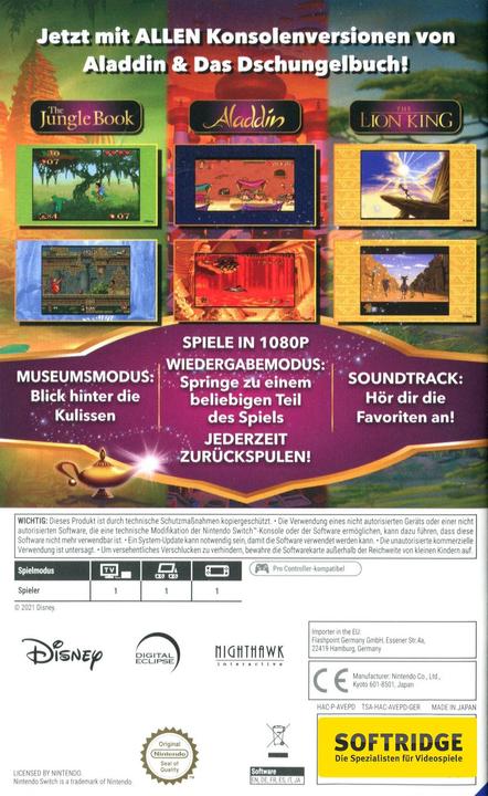 Actual product image Liquidbit Disney Classic Games Collection: Jungle Book, Aladdin, Lion King (Switch, DE)