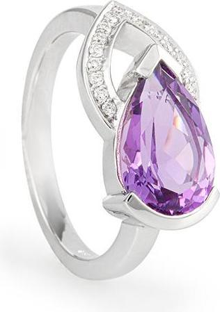 Produktbild Breuning RING - E.AMETHYST/Brill. 0,111 Ct. H/si (52, 750/18 K Gold)