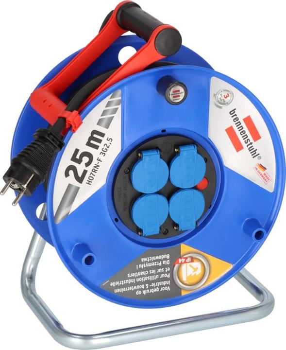 Brennenstuhl Garant IP44 trommelverlengkabel 4 x 230V 25m (1208444) (25 m, 3.50 mm²)