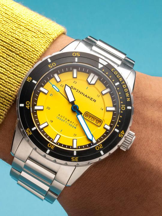 Actual product image Spinnaker SP-5099-33 Men's watch Hass Automatic Diver 43mm 30ATM (Diving watch, Rotating bezel left, 43 mm)