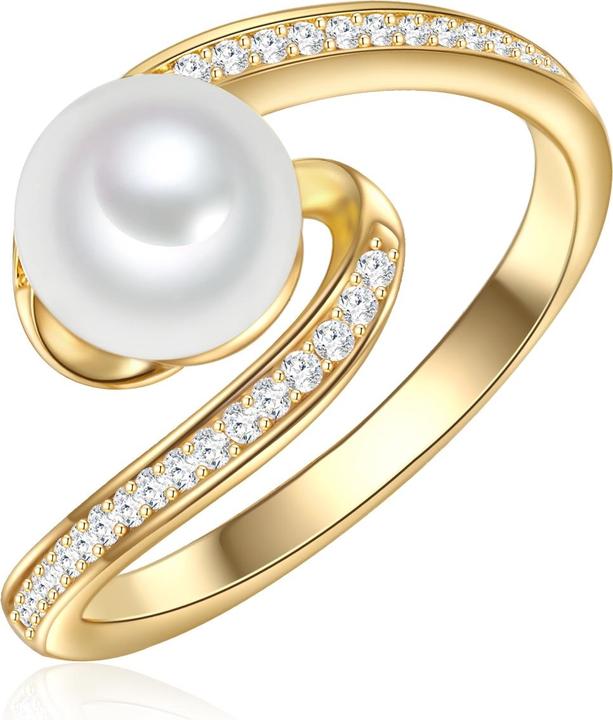 Image du produit Valero Pearls Femme argent sterling zirconium perle d'eau douce de culture or jaune - 32320 (54, Argent 925)
