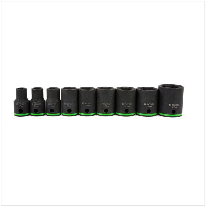 Immagine prodotto Bosch Professional Zubehör Set di inserti per chiavi a bussola (19 mm, 17 mm, 10 mm, 11 mm, 13 mm, 27 mm, 21 mm, 24 mm, 22 mm)