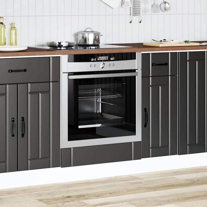 Image du produit VidaXL Armoire pour four Lucca Noir Bois composite Armoire pour four (60 x 46 x 81.5 cm)