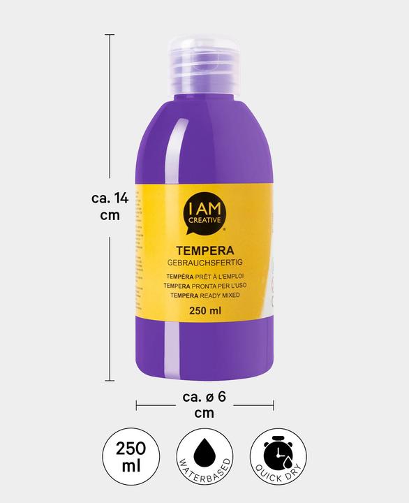 Image du produit I Am Creative Tempera, peinture à la détrempe à base d'eau, 250 ml (Violet, 250 ml)