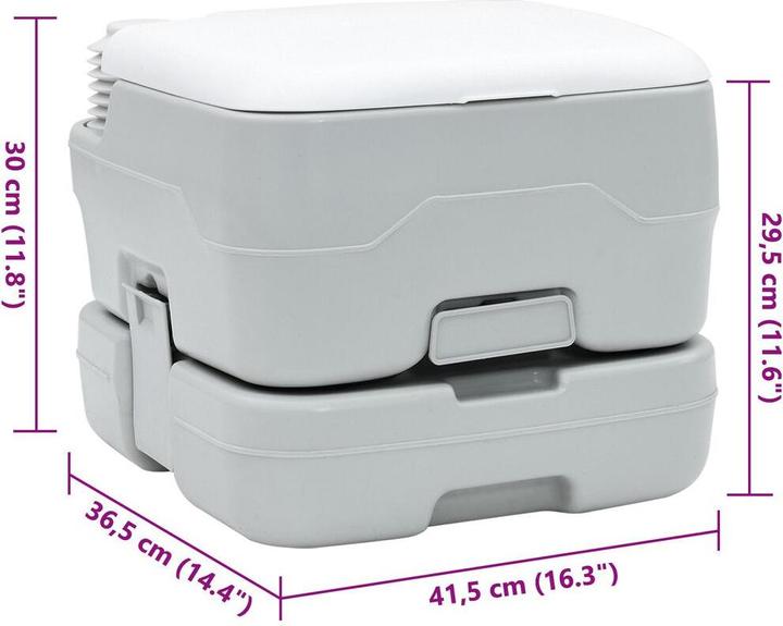Produktbild VidaXL Tragbare Toilette in Grau und Weiss aus Kunststoff, 10 L