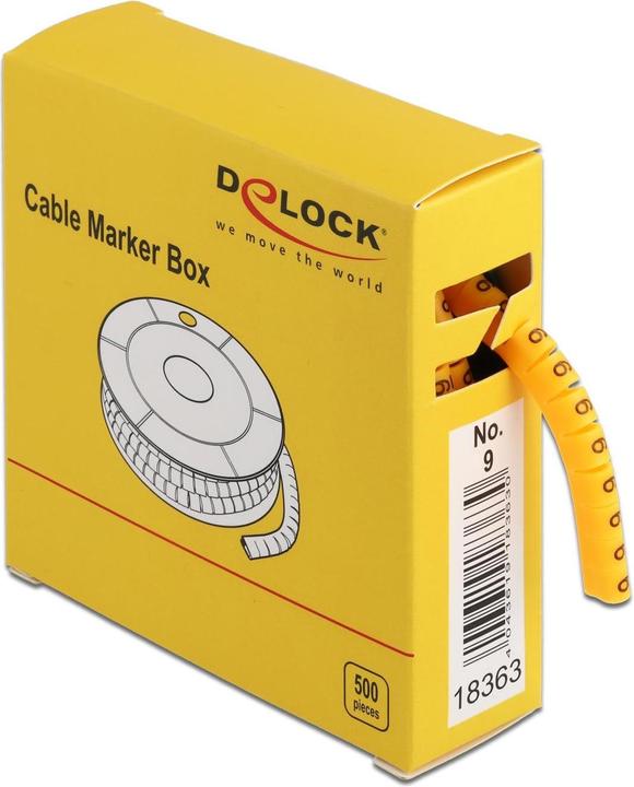 Image du produit Delock Marquage de câble n° 9, jaune 500 pièces