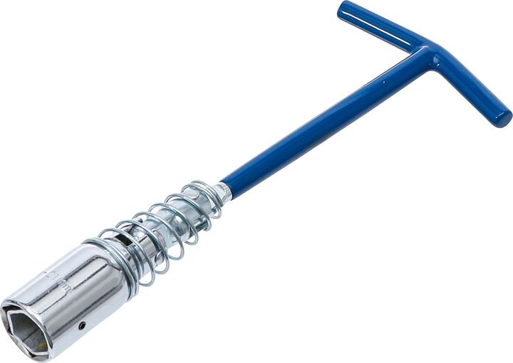 BGS Zündkerzenschlüssel mit T-Griff, Gelenkfeder Sechskant SW 16 mm / SW 21 mm