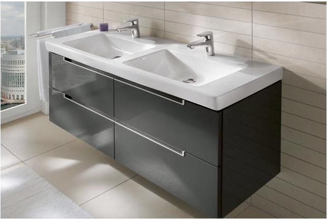Produktbild Villeroy & Boch V&B Schrank-Doppelwaschtisch SUBWAY 2.0 1300x470mm, mit ÜL we (470 mm, 1300 mm)