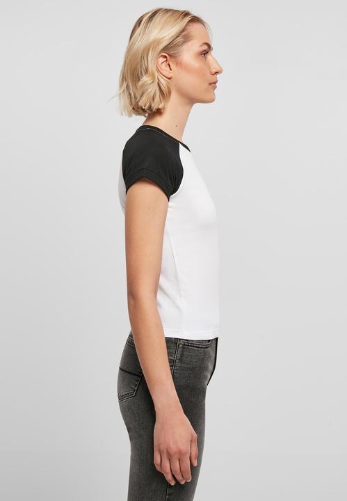 Image du produit Urban Classics Tee-shirt de base-ball rétro pour femmes Organic Stretch Short (XS)