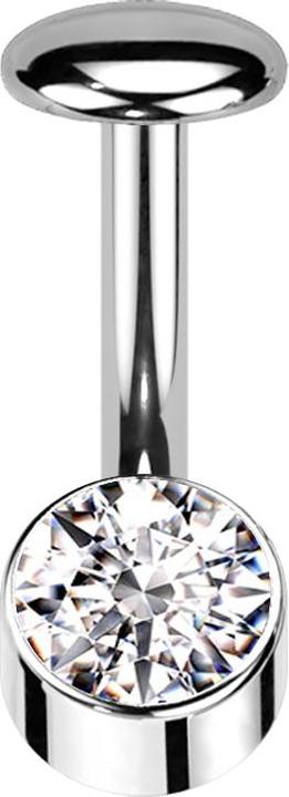 Actual product image Star Piercing Threadless Labret-Stab Banane silber Zylinder silber Kristall silber (Titanium G23)