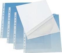 Actual product image Q-Connect Plastlomme clear åben top/side 0,08mm praeget A4 PP,10 pk x 100 stk/krt