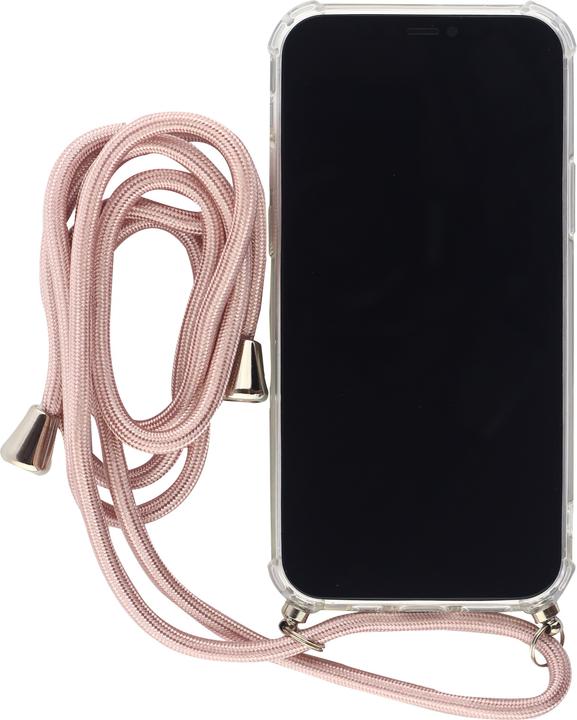 Produktbild PhoneLook Hülle Gummi transparent mit Seil rosa (Apple iPhone 12 Pro Max)