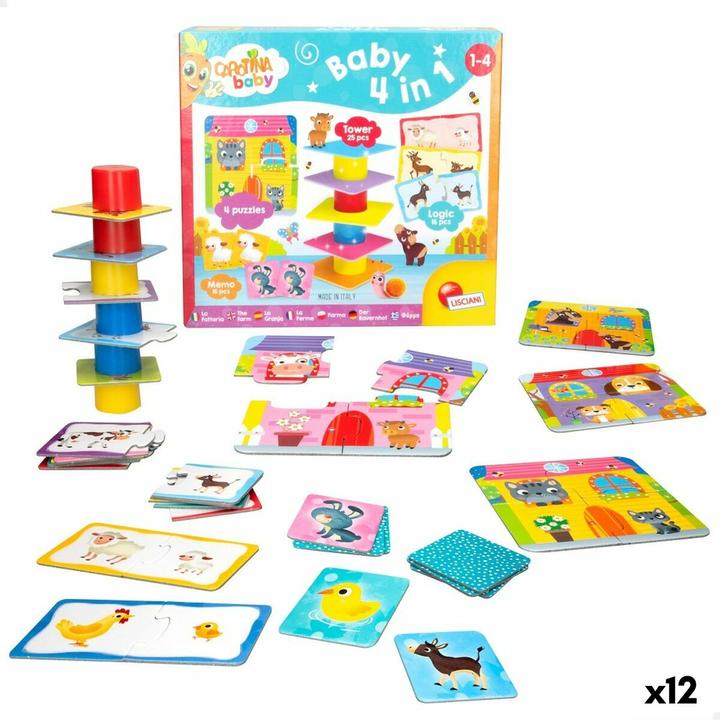Produktbild Lisciani Puzzle Carotina Baby 16 x 1 x 16,5 cm Bauernhof 4 in 1 (12 Teile)