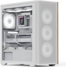 Actual product image AeroCool D501A-G-WT-v2 (white/wood) (ATX)