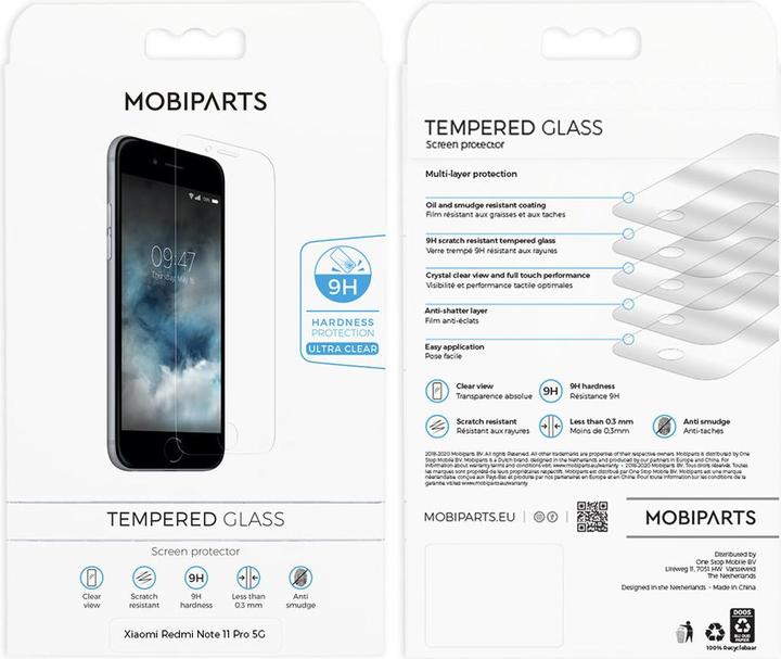 Actual product image Mobiparts Regular Tempered Glass Xiaomi Redmi Note 11 Pro 5G (1 Piece, Xiaomi Redmi Note 11 Pro 5G)