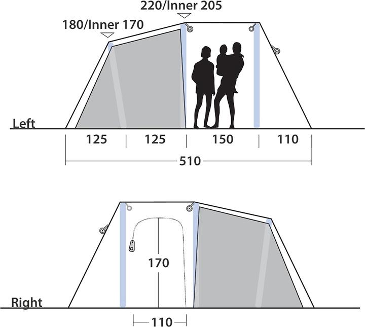 Actual product image Outwell Montana 4 Air (Tunnel tent, 19.90 kg, 4 persons)