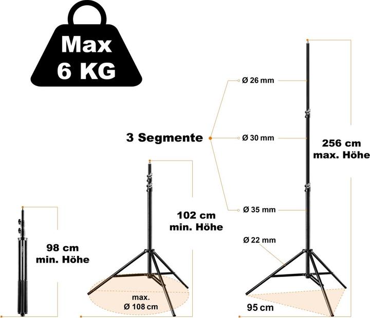 Produktbild Walimex Wt-806 (256 cm, 6 kg)