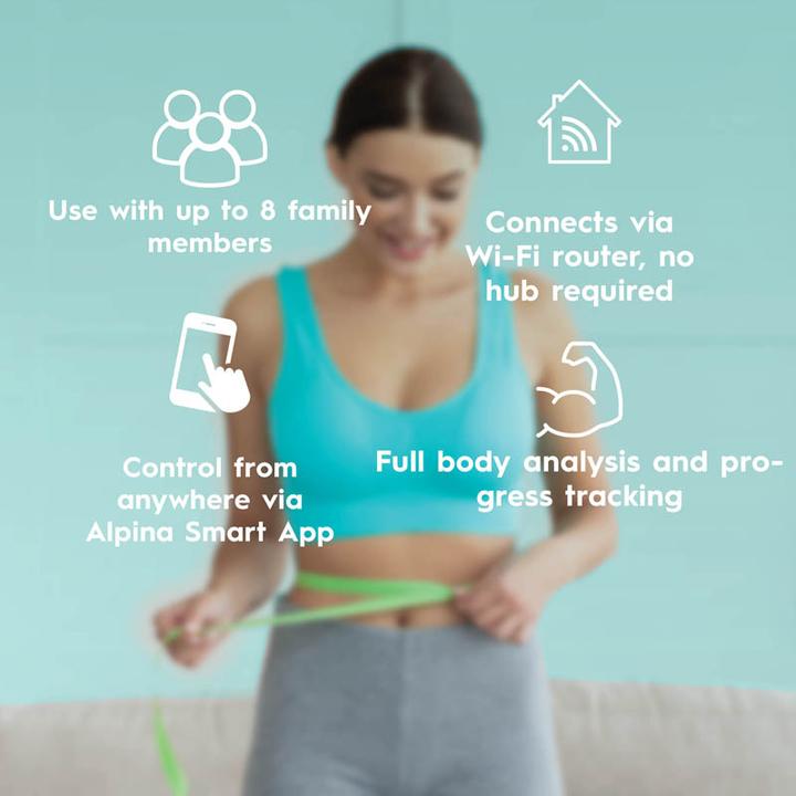 Immagine prodotto Alpina Garden Bilancia Alpina Alpino - Bilancia da bagno avanzata con programma di monitoraggio da 180 kg (180 kg)