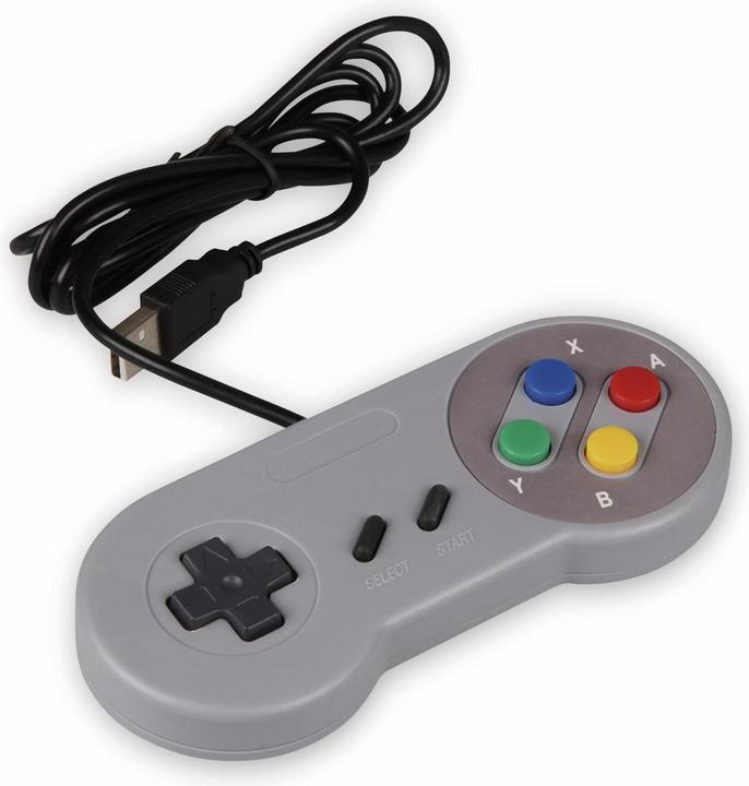 Image du produit Joy-it Gamepad SNES Design Gamepad Raspberry Pi®, gris universel (PC)