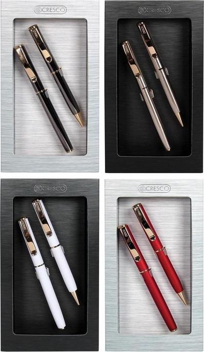 Cresco Stylo + ensemble de stylos CLASSIC dans une BOITE CADEAU (Finition dorée, 1 x)