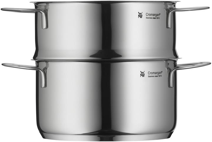 Produktbild WMF Kochtopf Dampfgarer 16cm klein Metalldeckel 1,2l Mini Edelstahl Induktion (16 cm, Dampfkochtopf, Edelstahl)