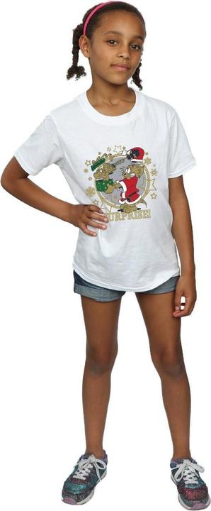 Actual product image Tom & Jerry Girls Christmas Surprise Cotton T-Shirt (152, 158)