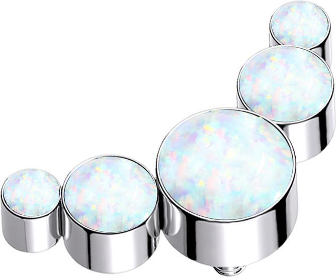 Immagine prodotto Star Piercing Dermal Anchor argento cinque opali bianchi (Titanio G23, senza ottone)