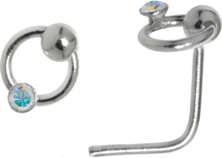 Bijouteria Nasenpiercing (Silber 925, Kristall)