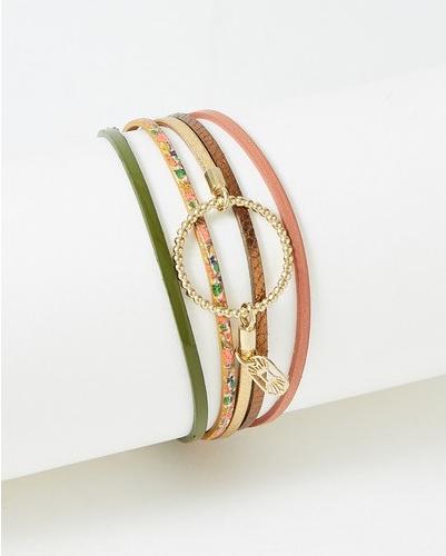Flowers Forzoé Annabelle Armband – Messingplatte – Echtes Leder (Messingplatte)