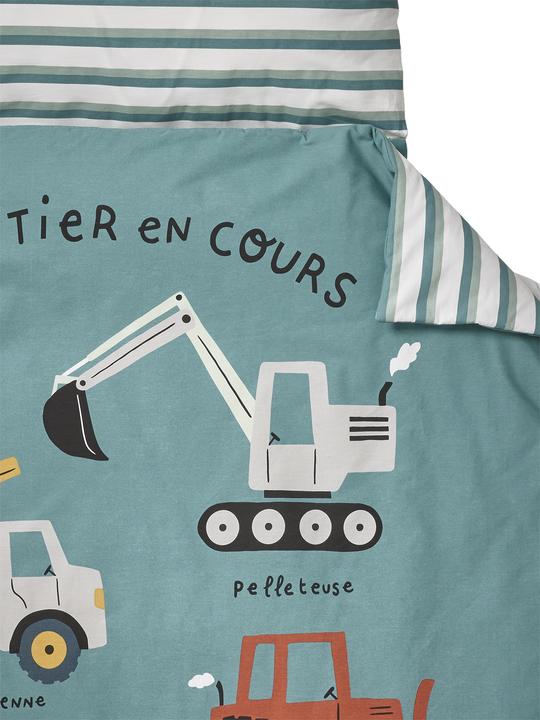 Actual product image Vertbaudet Kinder Schlafsack MINILI BAUSTELLENFAHRZEUGE, personalisierbar Oeko-Tex (143 cm)