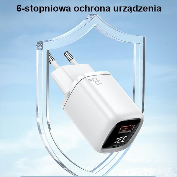 Image du produit Usams Chargeur rapide 33W QC + PD à affichage numérique (33 W)