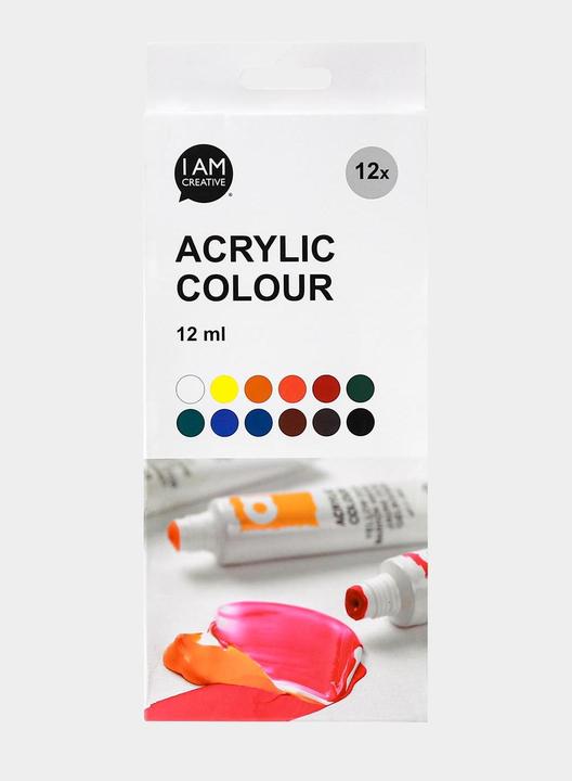 Immagine prodotto I Am Creative Set acrilico di base, colori acrilici a base d'acqua (Colorato, 144 ml)