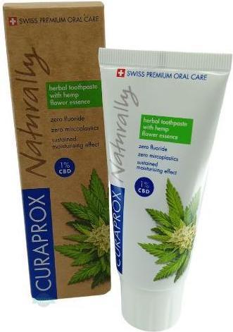 Curaprox Naturally Zahnpasta mit natürlichen Essenzen und 1% CBD