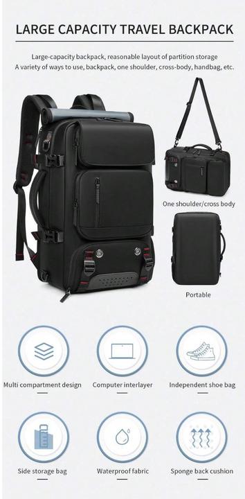 Produktbild Only-Bags.Store Waterproof 40.64 Cm Business Laptop Backpack, Travel Rucksack With Separate Shoe Bag, Outdoors