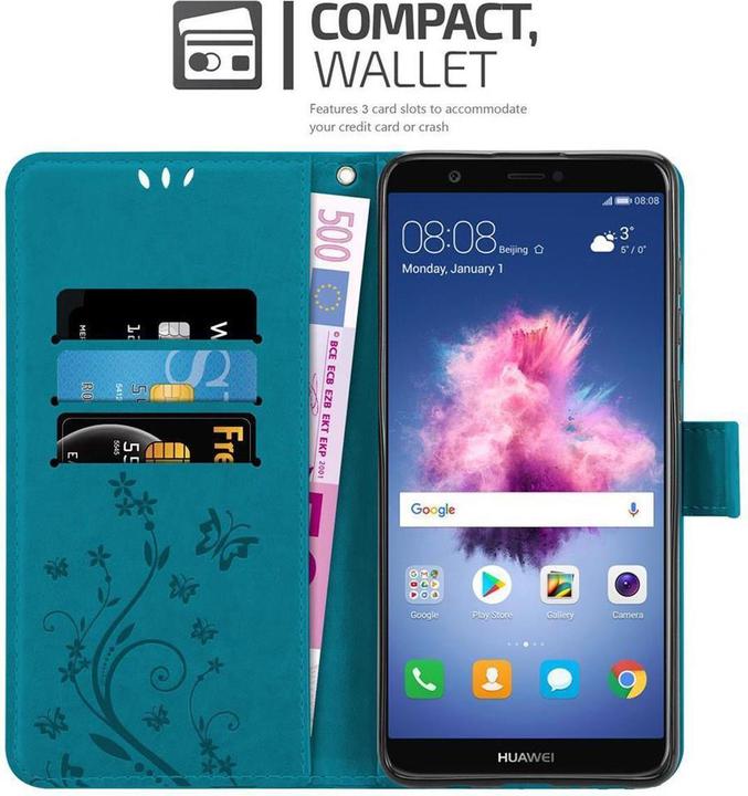 Produktbild Cadorabo Flower Book Cover (Huawei Enjoy 7S, Huawei P Smart (2018))