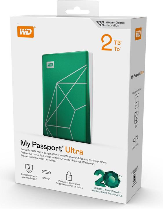 Produktbild WD My Passport Ultra 20th Emerald Anniversary Edition (2 TB)