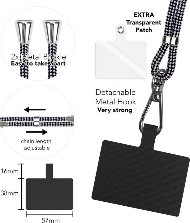 Actual product image Nalia Universal mobile phone necklace with pad