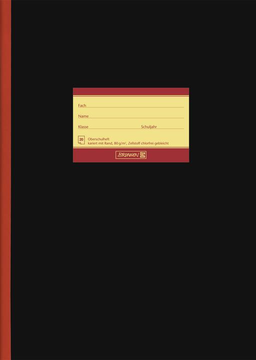 Immagine prodotto Quaderno A4 20 fogli a righe a scacchiera 26 nero con bordo rosso (A4, Quadretti, Copertina rigida)