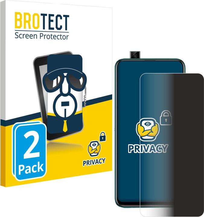 Productafbeelding BROTECT Anti-spionnetje privacyfolie Beschermfolie tegen blauw licht (2 Stuk, Huawei P Smart Z)