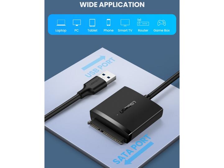 Image du produit Ugreen Adaptateur USB 3.0 vers SATA Converter 2.5" SATA SSD HDD vers USB 3.0