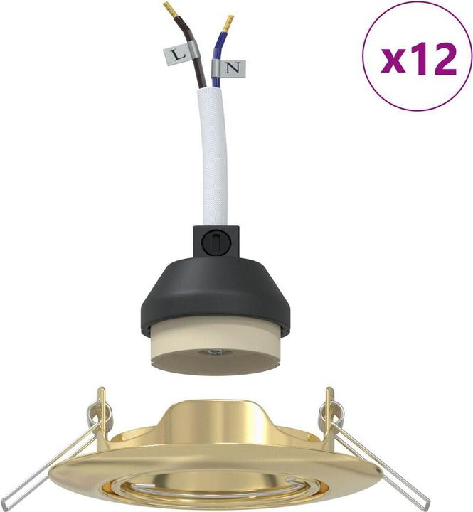 Image du produit VidaXL Lampen Set von 12 Gold Metall, Kunststoff 9 cm Leichtes Gewicht (GU10)