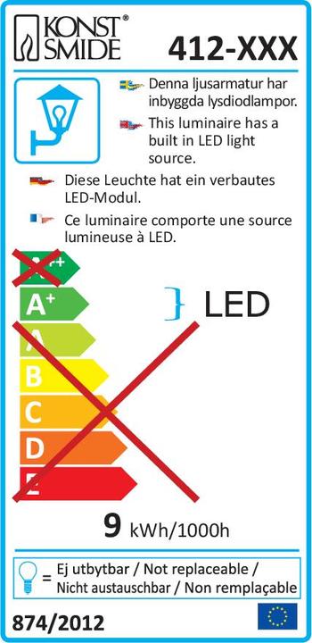 Energy Label Konstsmide Vega (300 lm)
