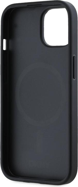 Actual product image DKNY PU Leather Silver Metal Logo Magsafe Case for iPhone 13 Black (Apple iPhone 13)