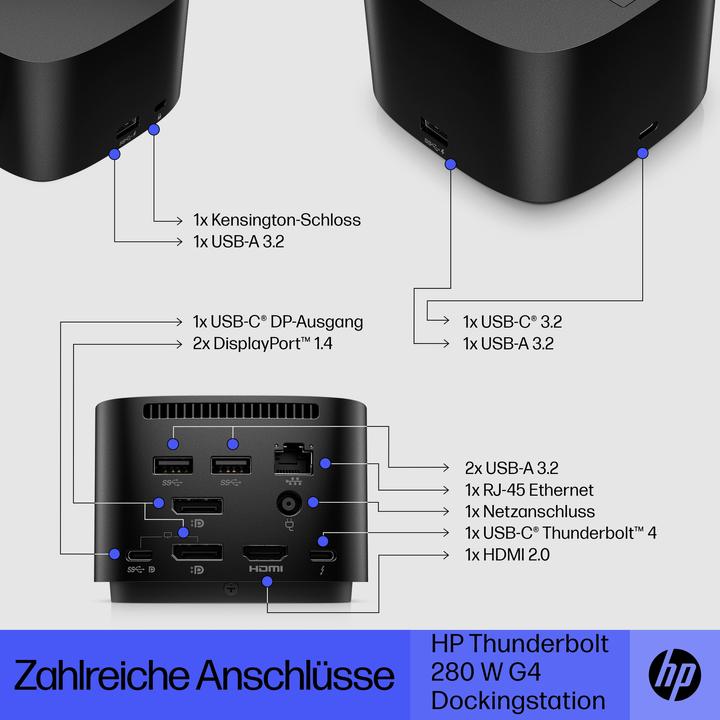 Produktbild HP Thunderbolt G4 Dock (Thunderbolt, 2 Ports)